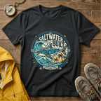 Saltwater Built Graphic T-Shirt — Coastal Surf Wave Tee