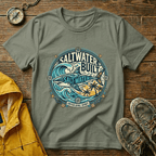 Saltwater Built Graphic T-Shirt — Coastal Surf Wave Tee