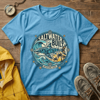 Saltwater Built Graphic T-Shirt — Coastal Surf Wave Tee