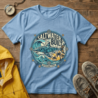 Saltwater Built Graphic T-Shirt — Coastal Surf Wave Tee