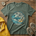 Saltwater Built Graphic T-Shirt — Coastal Surf Wave Tee