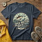 Fishing T-Shirt — Open Water Society Graphic Tee (Ocean Fish, Vintage Nautical Vibe)