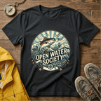 Fishing T-Shirt — Open Water Society Graphic Tee (Ocean Fish, Vintage Nautical Vibe)