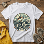 Fishing T-Shirt — Open Water Society Graphic Tee (Ocean Fish, Vintage Nautical Vibe)