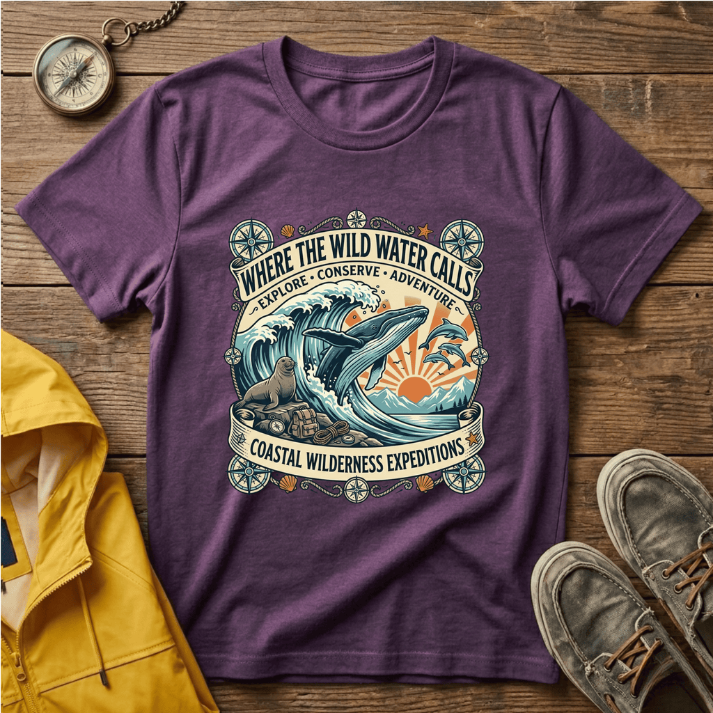 Where The Wild Water Calls T-Shirt — Coastal Adventure Whale Graphic Tee