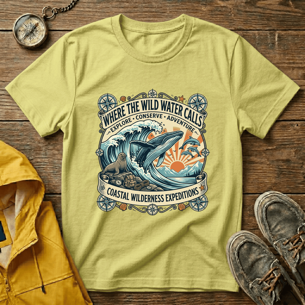 Where The Wild Water Calls T-Shirt — Coastal Adventure Whale Graphic Tee