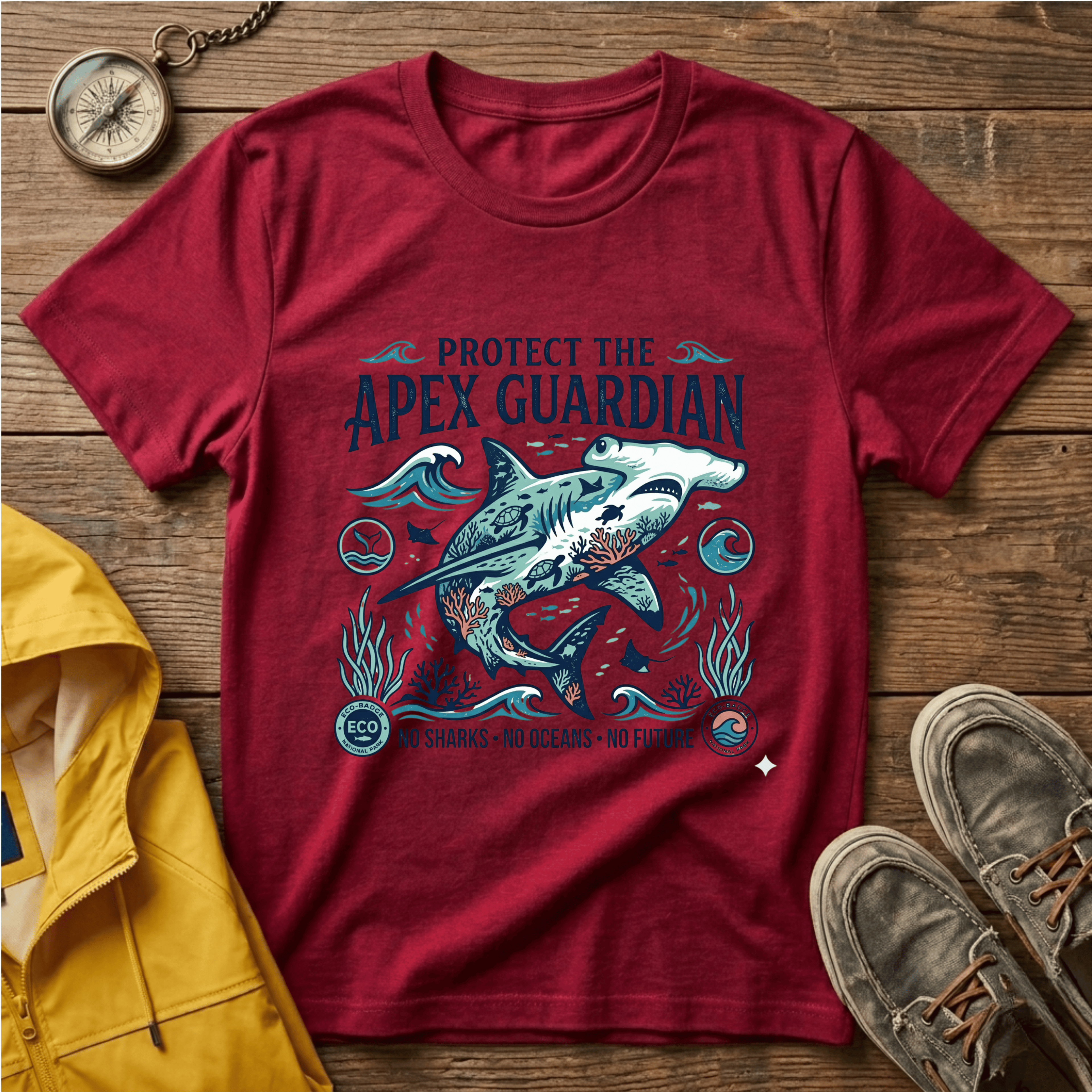 Protect the Apex Guardian Shark T-Shirt — Marine Conservation Graphic Tee