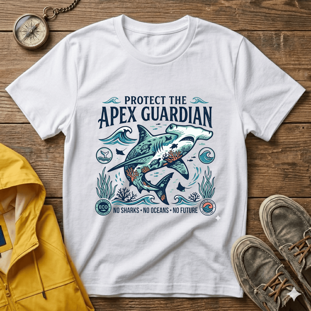 Protect the Apex Guardian Shark T-Shirt — Marine Conservation Graphic Tee