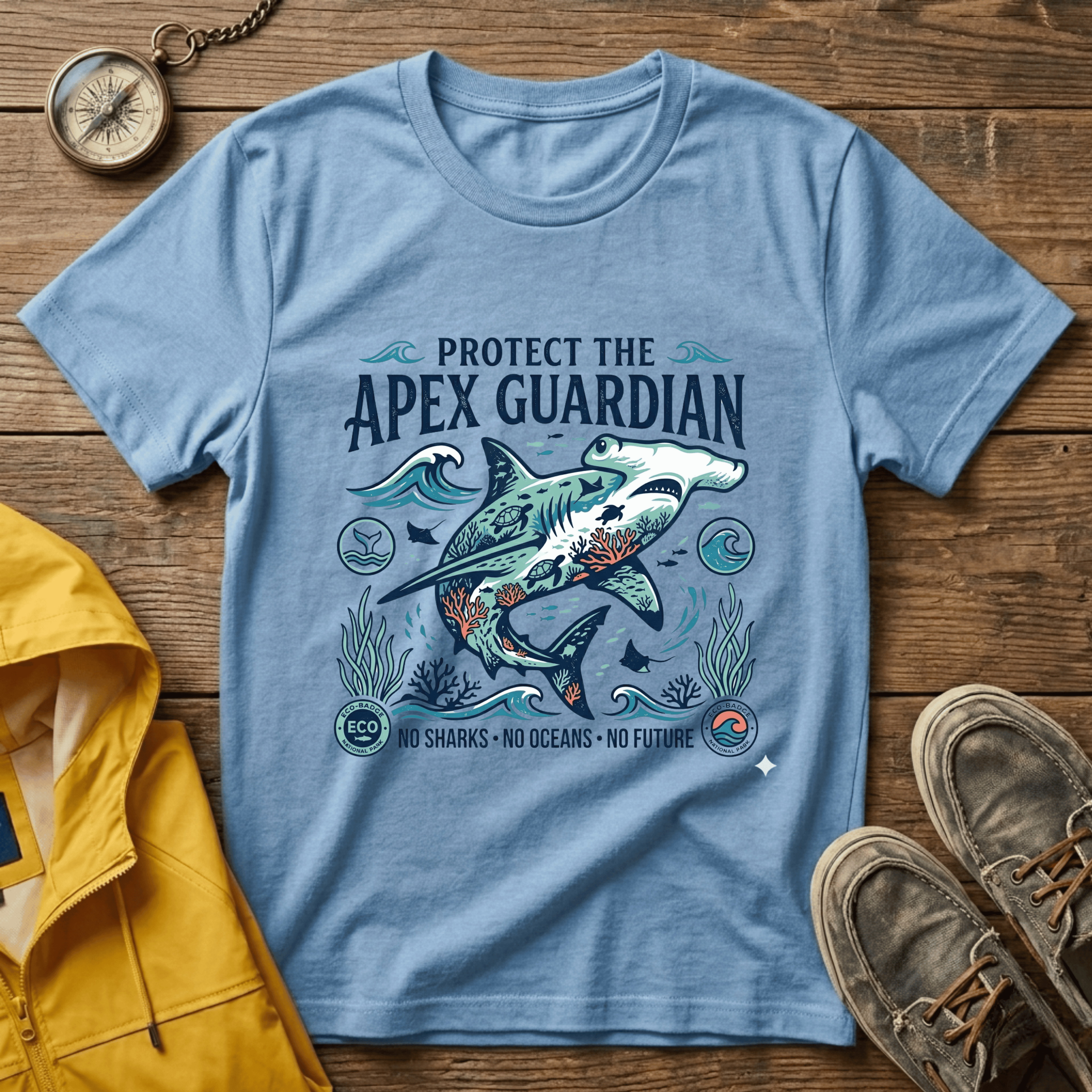 Protect the Apex Guardian Shark T-Shirt — Marine Conservation Graphic Tee
