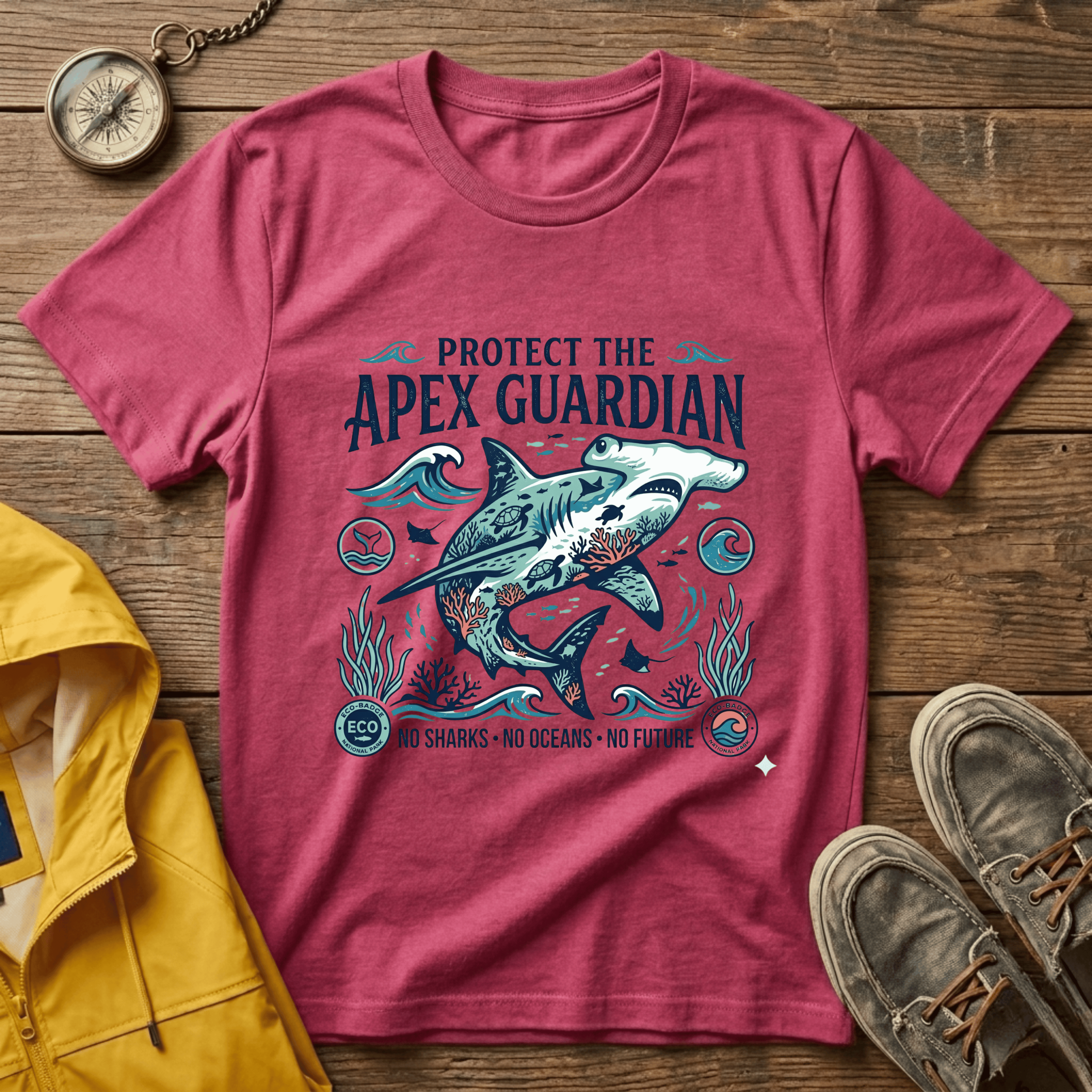 Protect the Apex Guardian Shark T-Shirt — Marine Conservation Graphic Tee