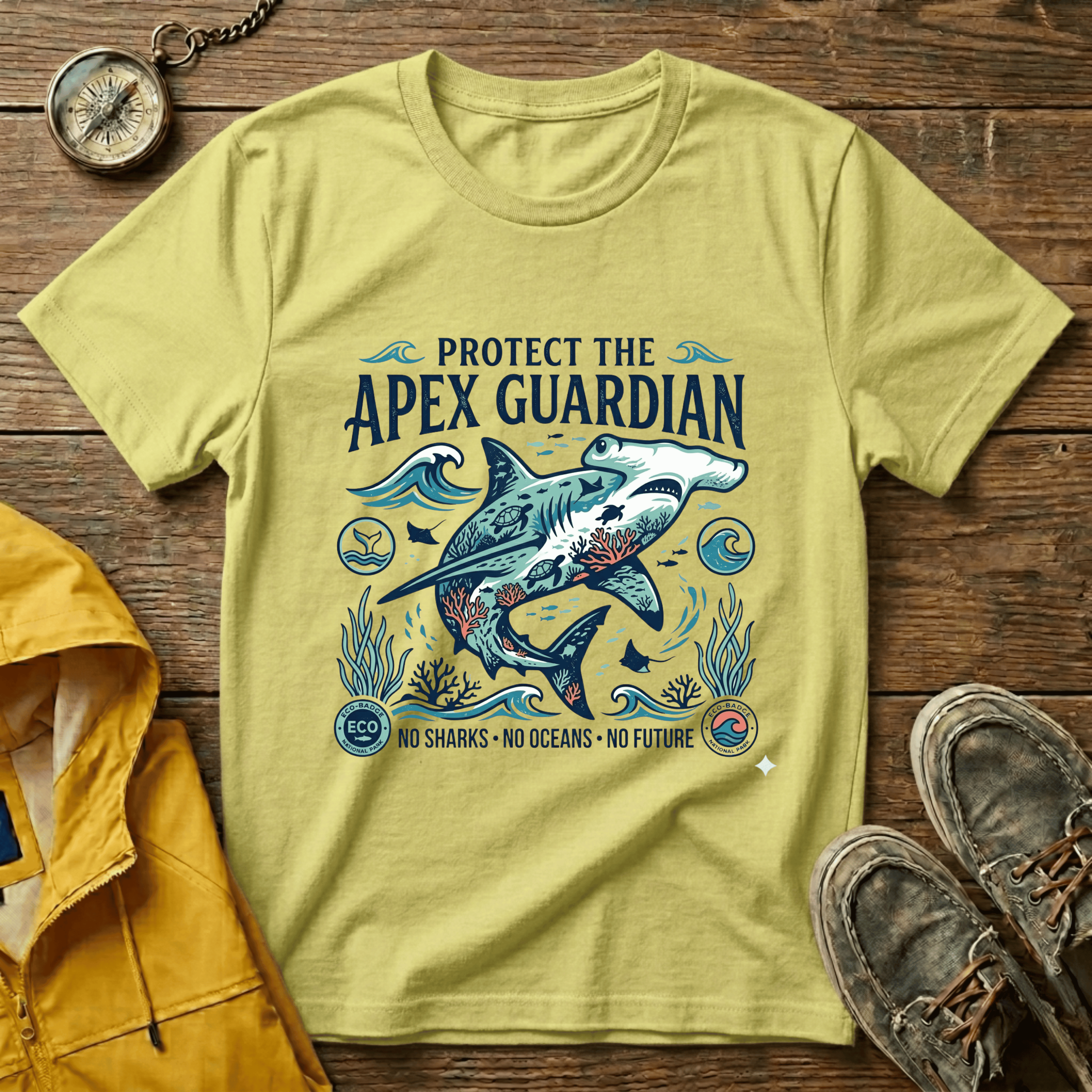 Protect the Apex Guardian Shark T-Shirt — Marine Conservation Graphic Tee