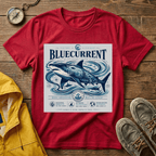 Bluecurrent Shark Graphic T‑Shirt — Vintage Ocean Surf Design