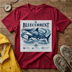 Bluecurrent Shark Graphic T‑Shirt — Vintage Ocean Surf Design