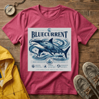 Bluecurrent Shark Graphic T‑Shirt — Vintage Ocean Surf Design