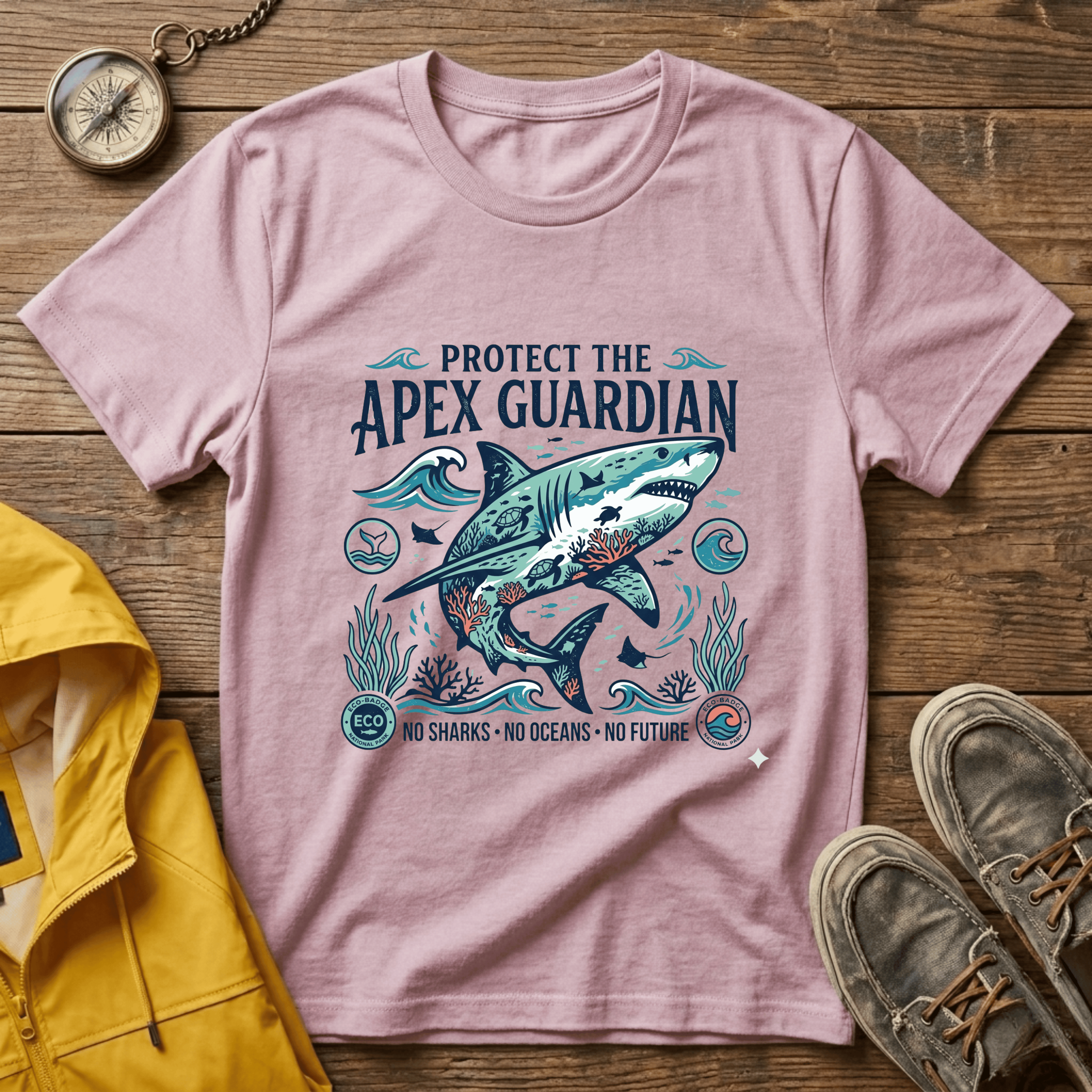 Apex Guardian Great White Shark T-Shirt — Protect the Ocean Marine Conservation Tee