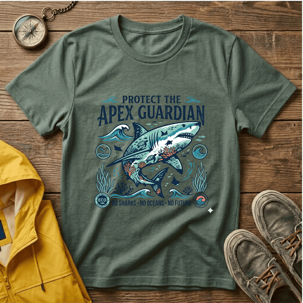 Apex Guardian Great White Shark T-Shirt — Protect the Ocean Marine Conservation Tee