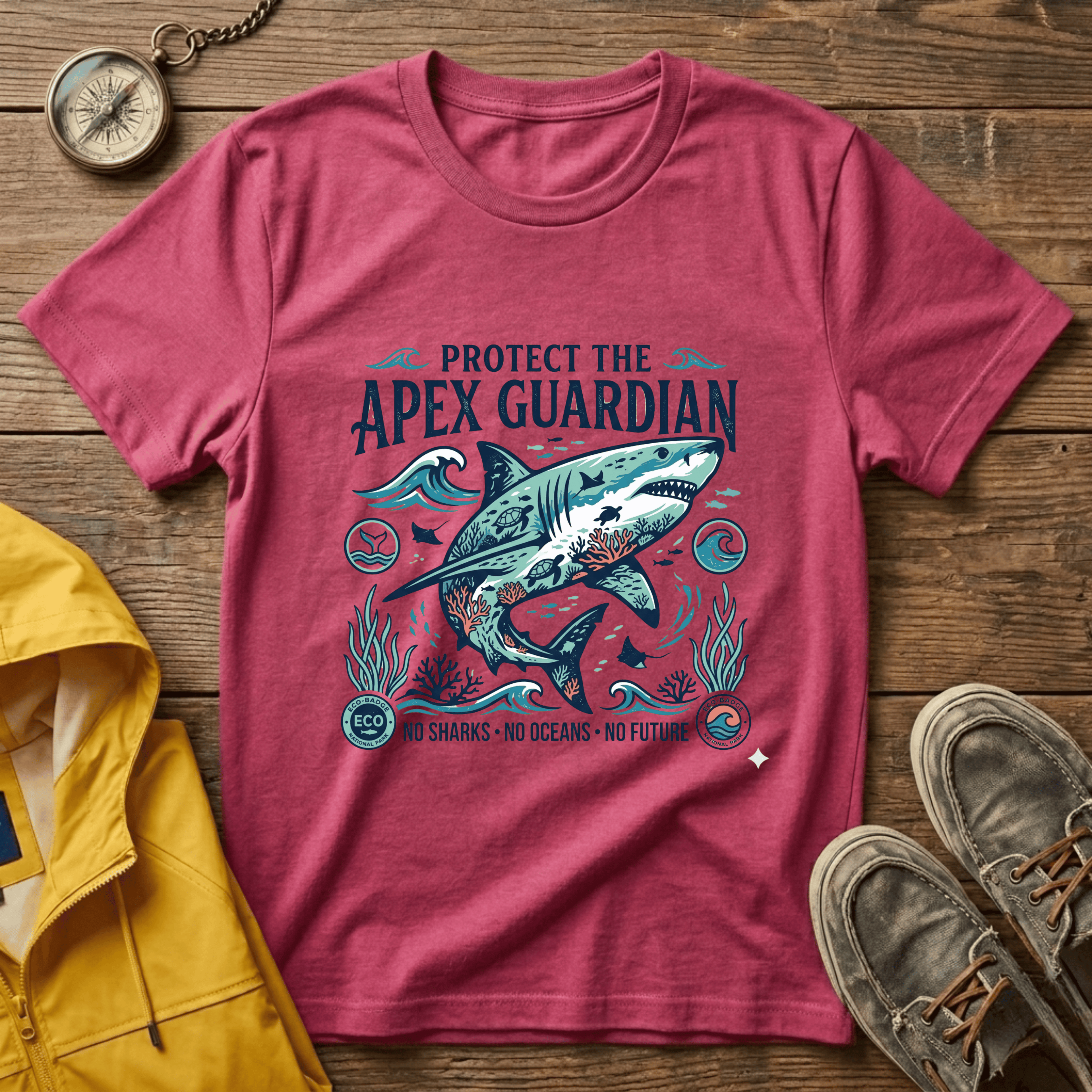 Apex Guardian Great White Shark T-Shirt — Protect the Ocean Marine Conservation Tee