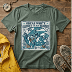 Great White Shark T-Shirt — "Guardian of the Blue Wilderness" Graphic Tee