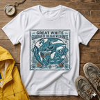Great White Shark T-Shirt — "Guardian of the Blue Wilderness" Graphic Tee