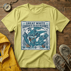 Great White Shark T-Shirt — "Guardian of the Blue Wilderness" Graphic Tee