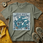 Great White Shark T-Shirt — "Guardian of the Blue Wilderness" Graphic Tee