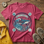 Shark Nautical Graphic T-Shirt — "Bluecurrent" Ocean Adventure Tee