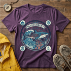 Shark Nautical Graphic T-Shirt — "Bluecurrent" Ocean Adventure Tee
