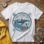 Shark Nautical Graphic T-Shirt — "Bluecurrent" Ocean Adventure Tee