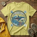 Shark Nautical Graphic T-Shirt — "Bluecurrent" Ocean Adventure Tee