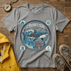 Shark Nautical Graphic T-Shirt — "Bluecurrent" Ocean Adventure Tee