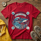 Shark Nautical Graphic T-Shirt — "Bluecurrent" Ocean Adventure Tee