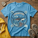 Shark Nautical Graphic T-Shirt — "Bluecurrent" Ocean Adventure Tee