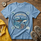 Shark Nautical Graphic T-Shirt — "Bluecurrent" Ocean Adventure Tee