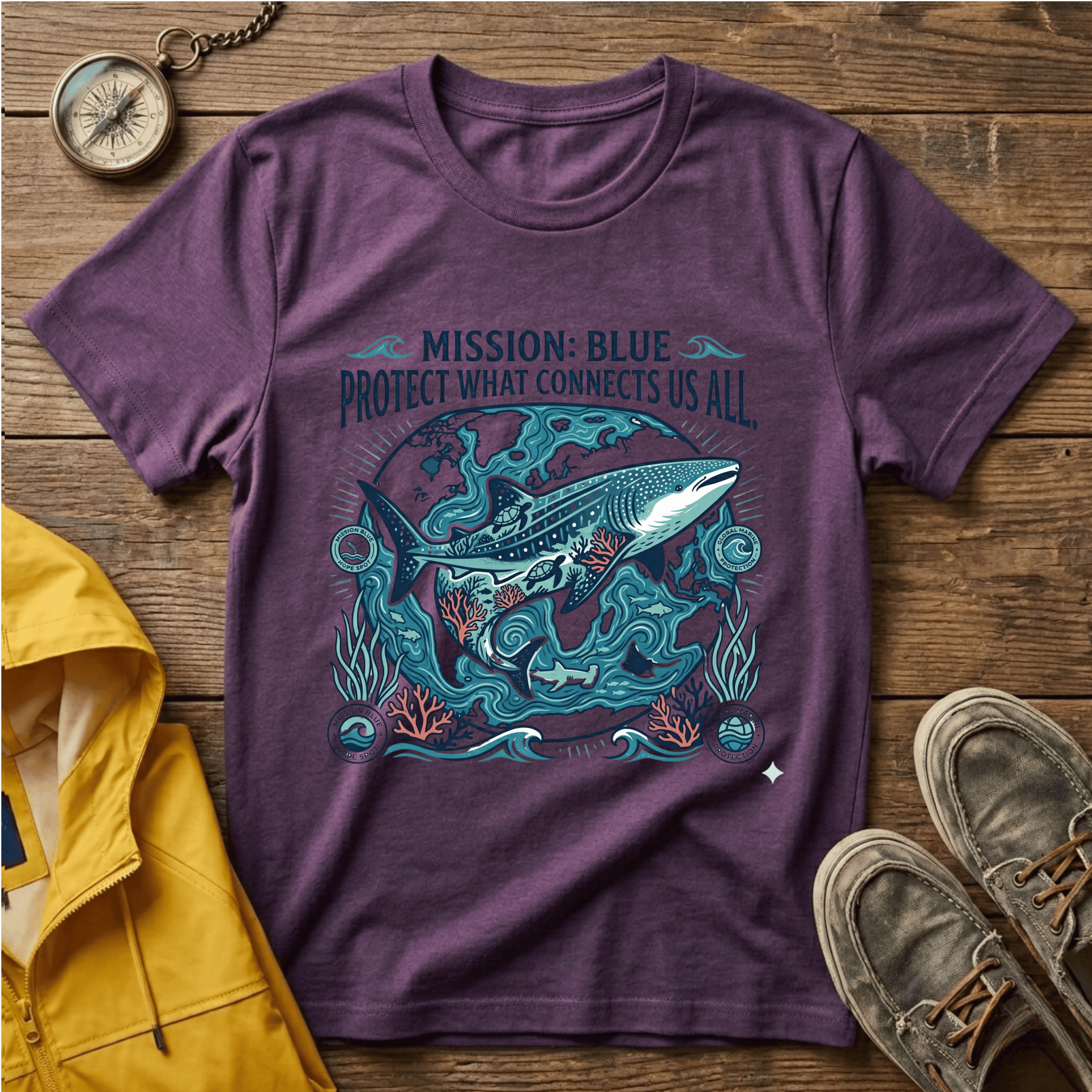 T-Shirt — Mission: Blue “Protect What Connects Us All” Ocean Conservation Tee