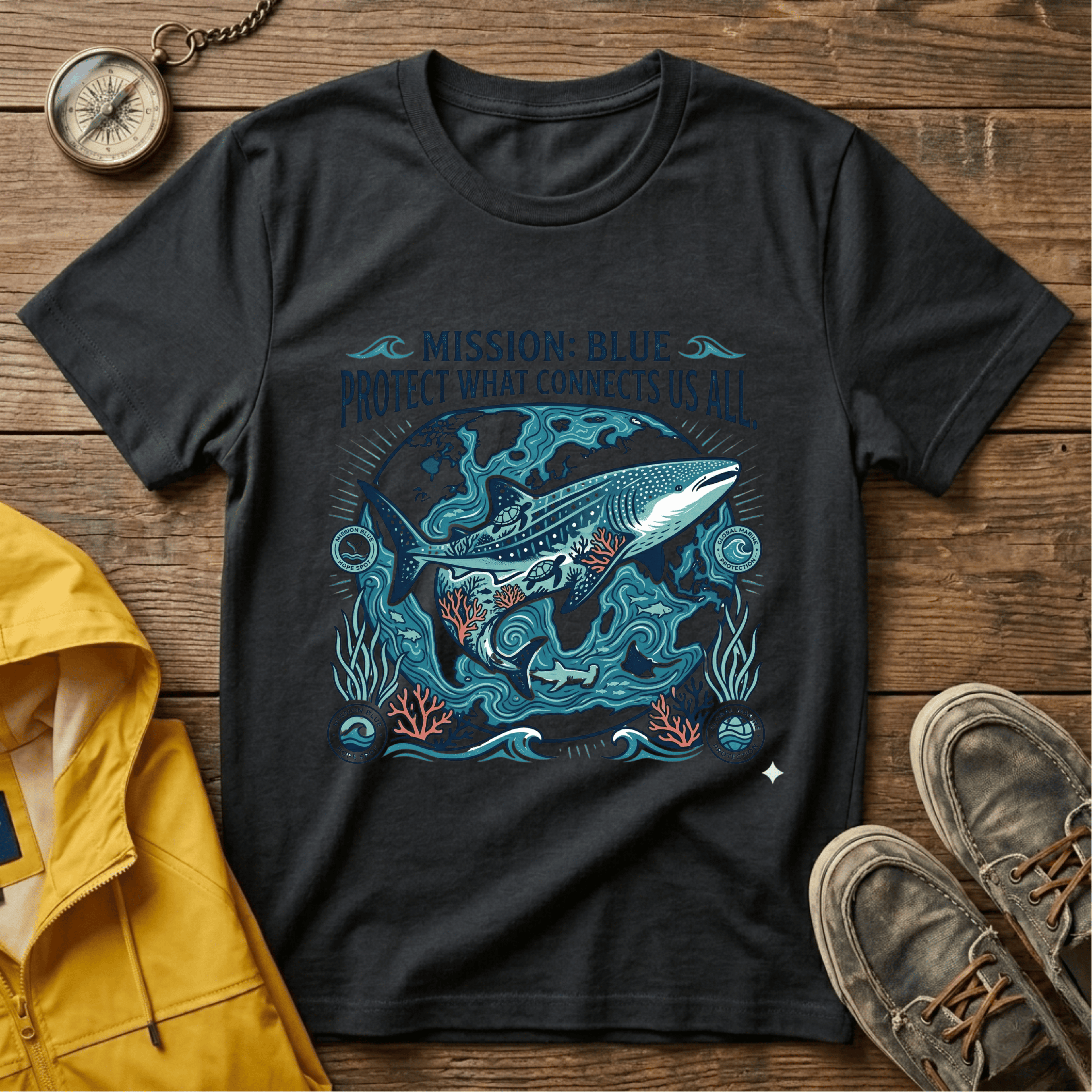 T-Shirt — Mission: Blue “Protect What Connects Us All” Ocean Conservation Tee