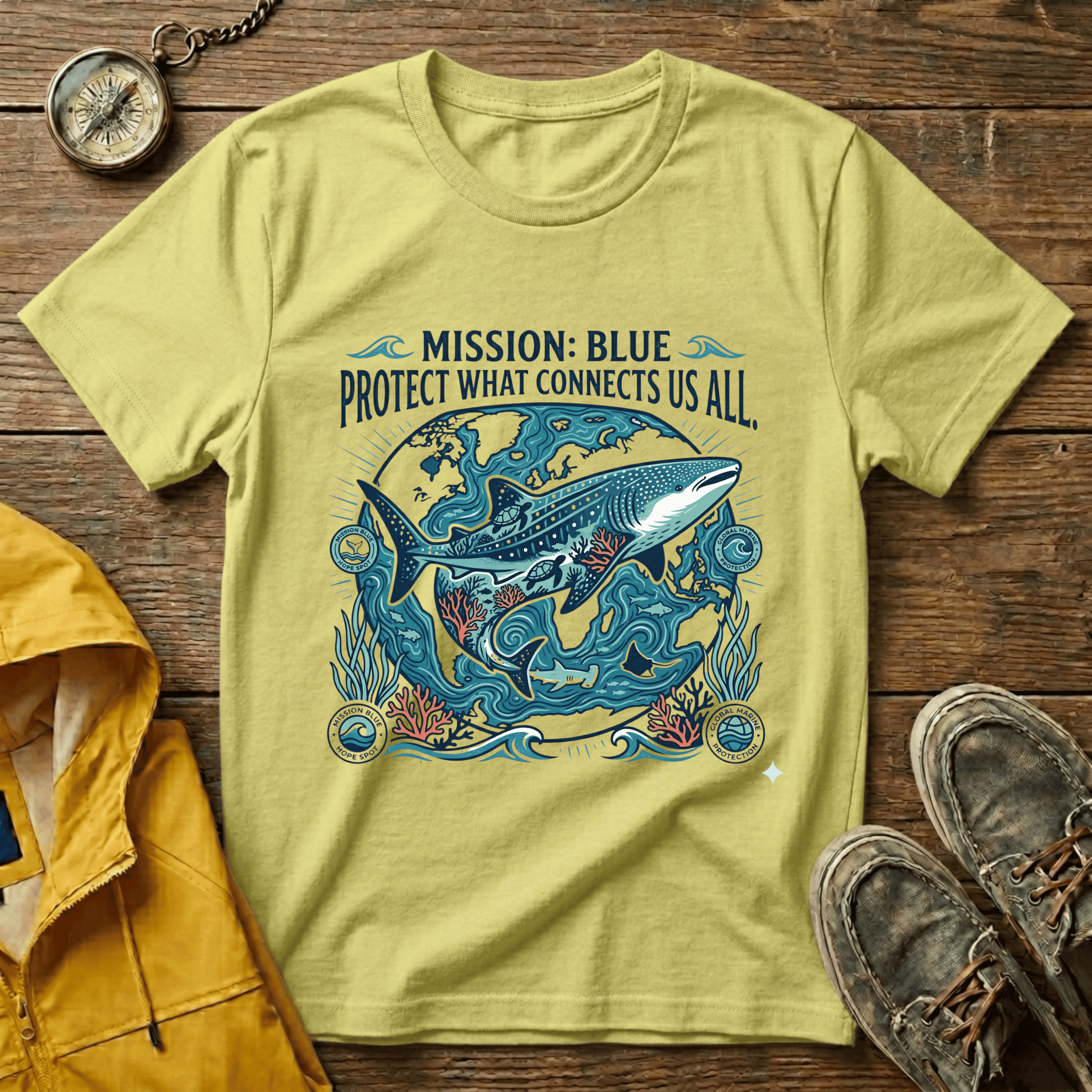 T-Shirt — Mission: Blue “Protect What Connects Us All” Ocean Conservation Tee