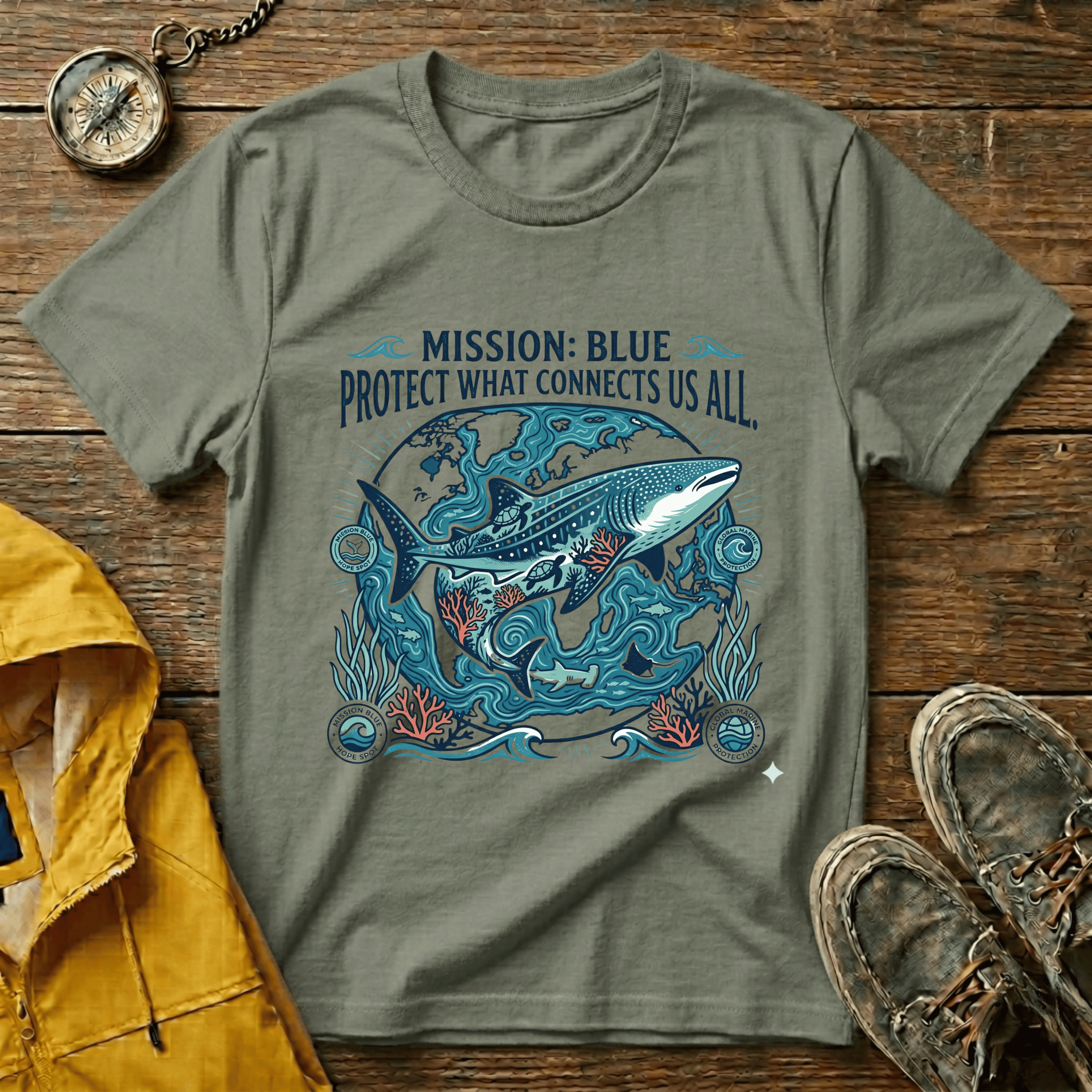 T-Shirt — Mission: Blue “Protect What Connects Us All” Ocean Conservation Tee