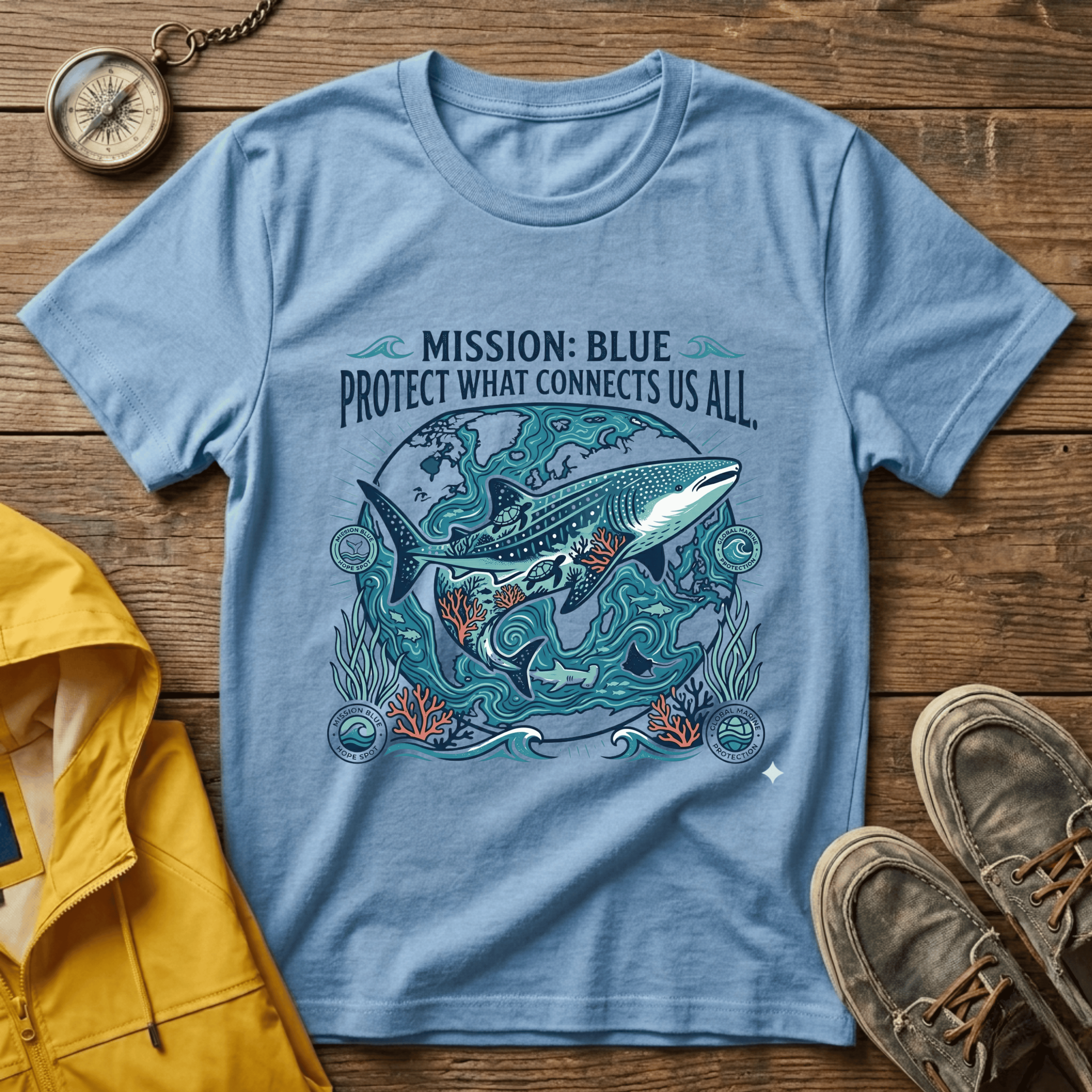 T-Shirt — Mission: Blue “Protect What Connects Us All” Ocean Conservation Tee