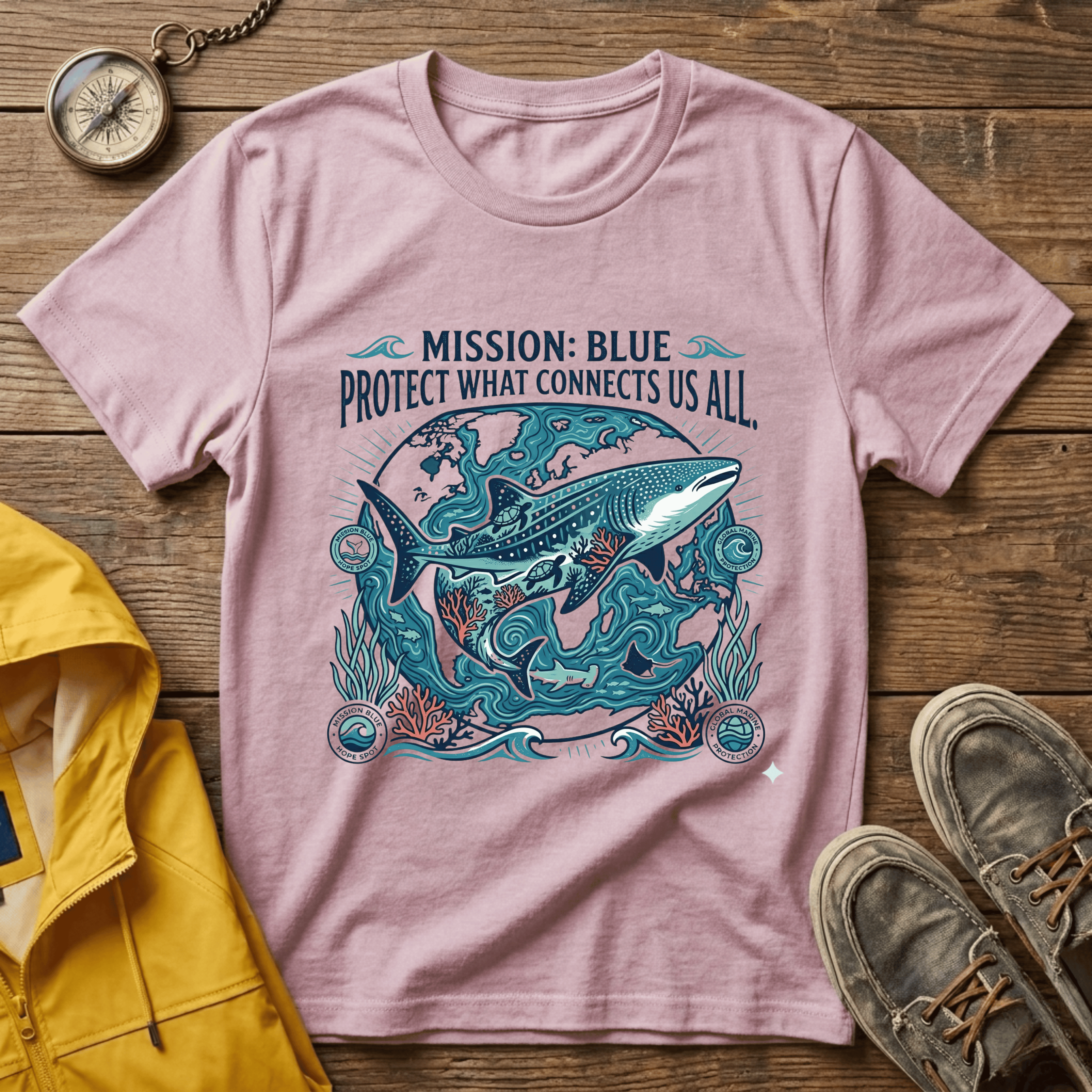 T-Shirt — Mission: Blue “Protect What Connects Us All” Ocean Conservation Tee