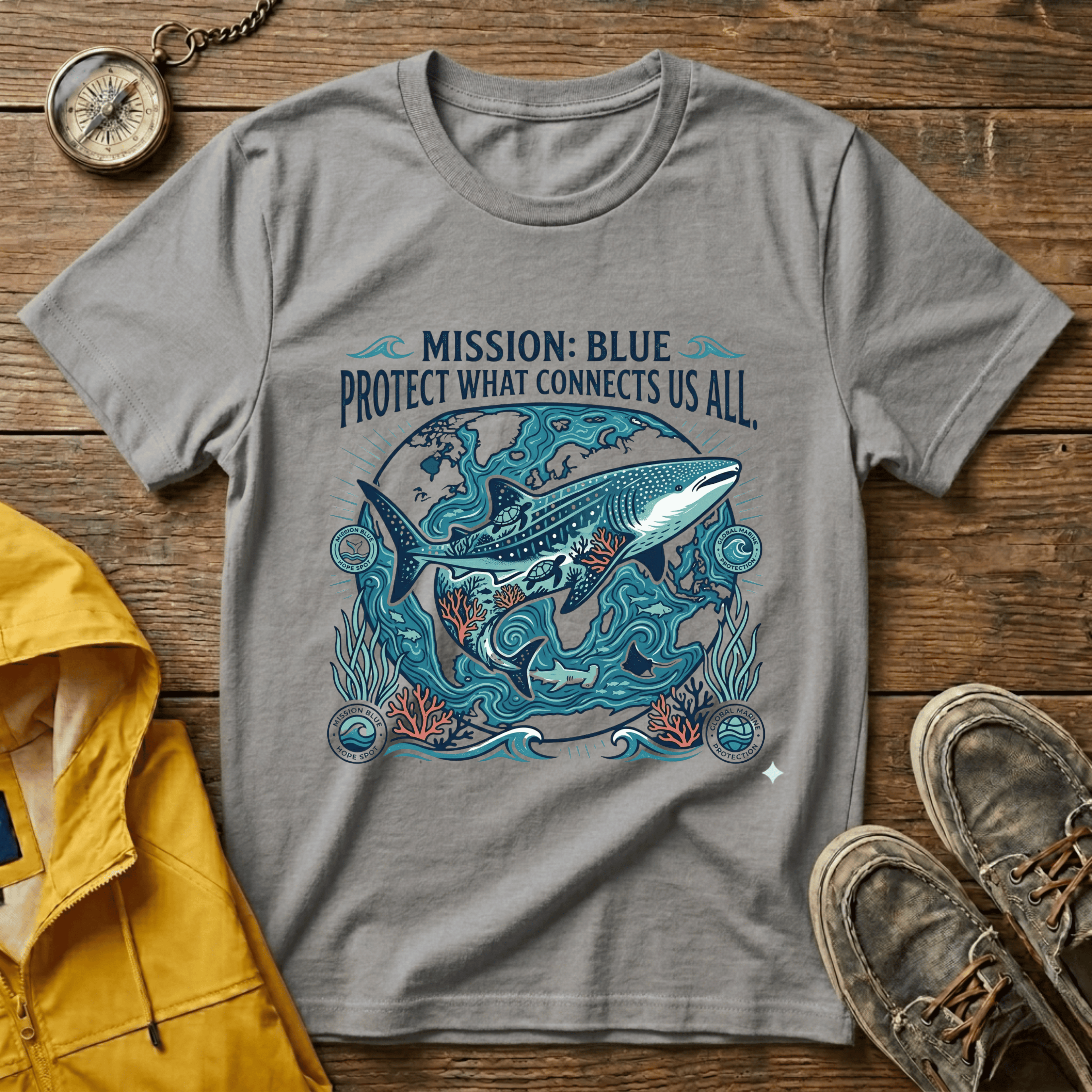 T-Shirt — Mission: Blue “Protect What Connects Us All” Ocean Conservation Tee