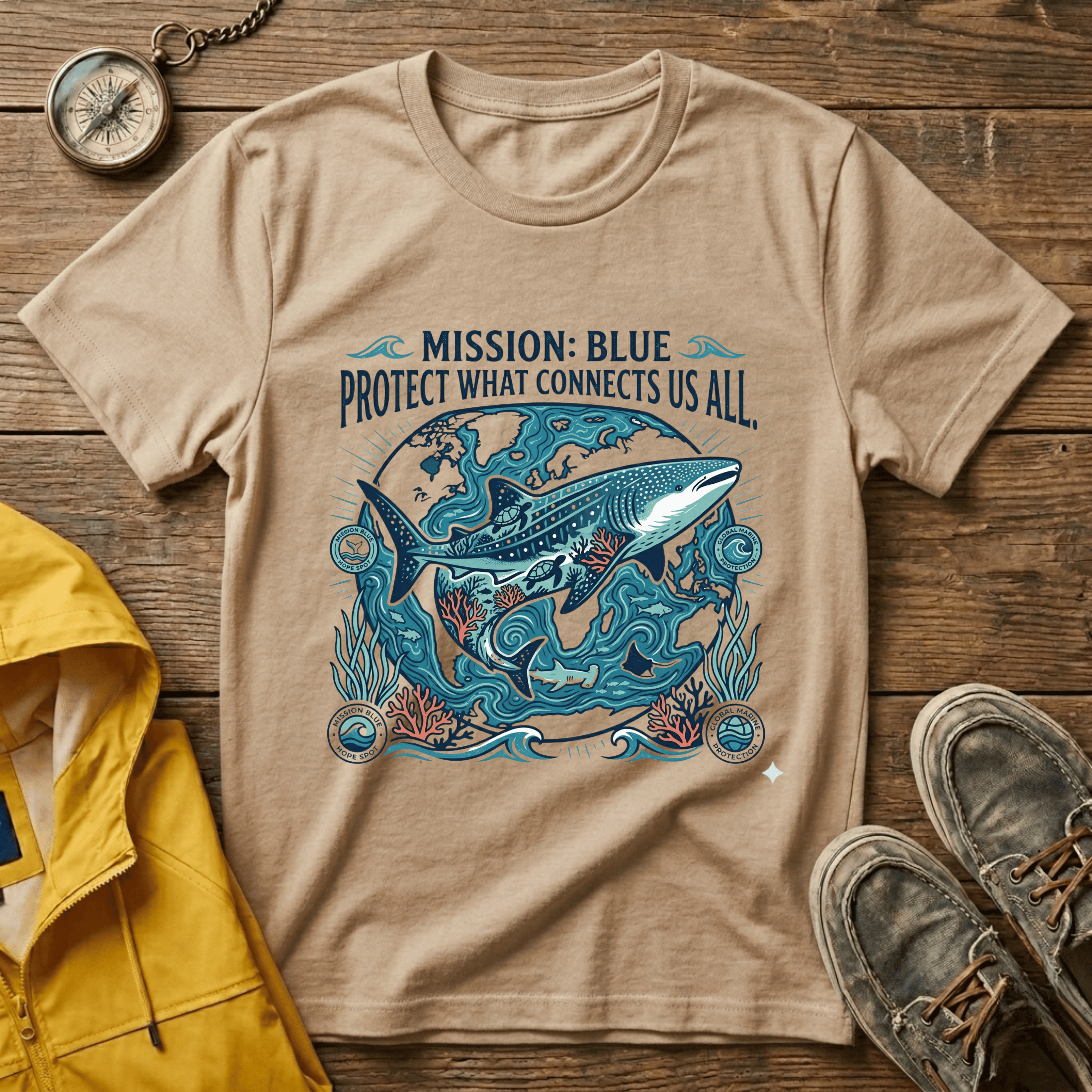 T-Shirt — Mission: Blue “Protect What Connects Us All” Ocean Conservation Tee