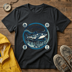 Shark Graphic T-Shirt — "Blue Current" Ocean Conservation Tee