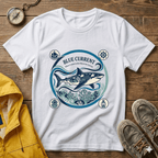 Shark Graphic T-Shirt — "Blue Current" Ocean Conservation Tee