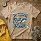 Shark Graphic T-Shirt — "Blue Current" Ocean Conservation Tee