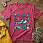 Shark Graphic T-Shirt — "Blue Current" Ocean Conservation Tee