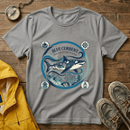 Shark Graphic T-Shirt — "Blue Current" Ocean Conservation Tee