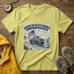 American Beach Runner T-Shirt — Vintage Jeep Flag Graphic