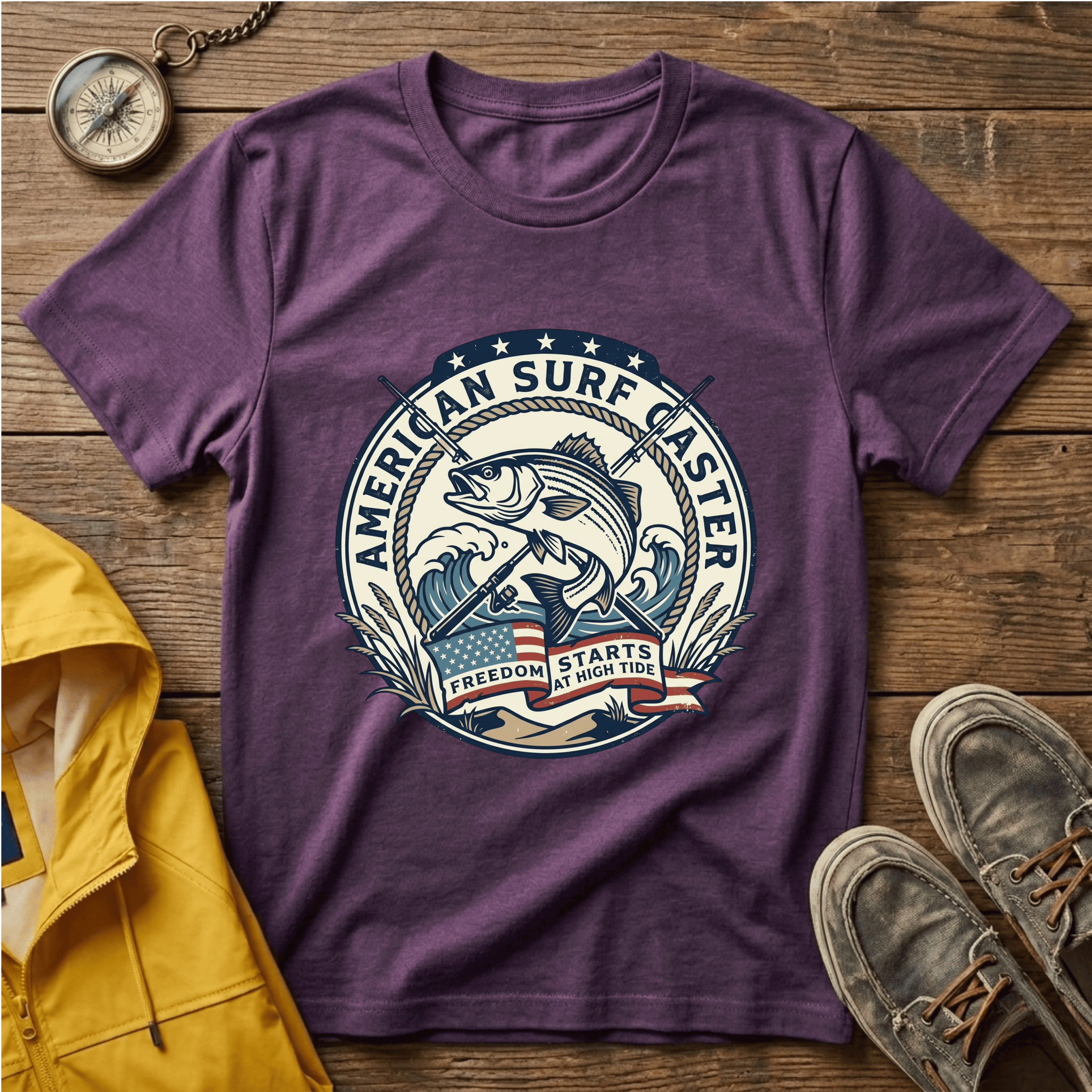 Surf Caster T‑Shirt — American Surf Fishing Graphic Tee