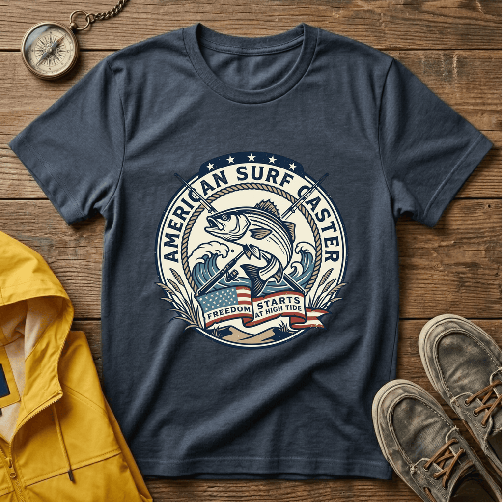 Surf Caster T‑Shirt — American Surf Fishing Graphic Tee