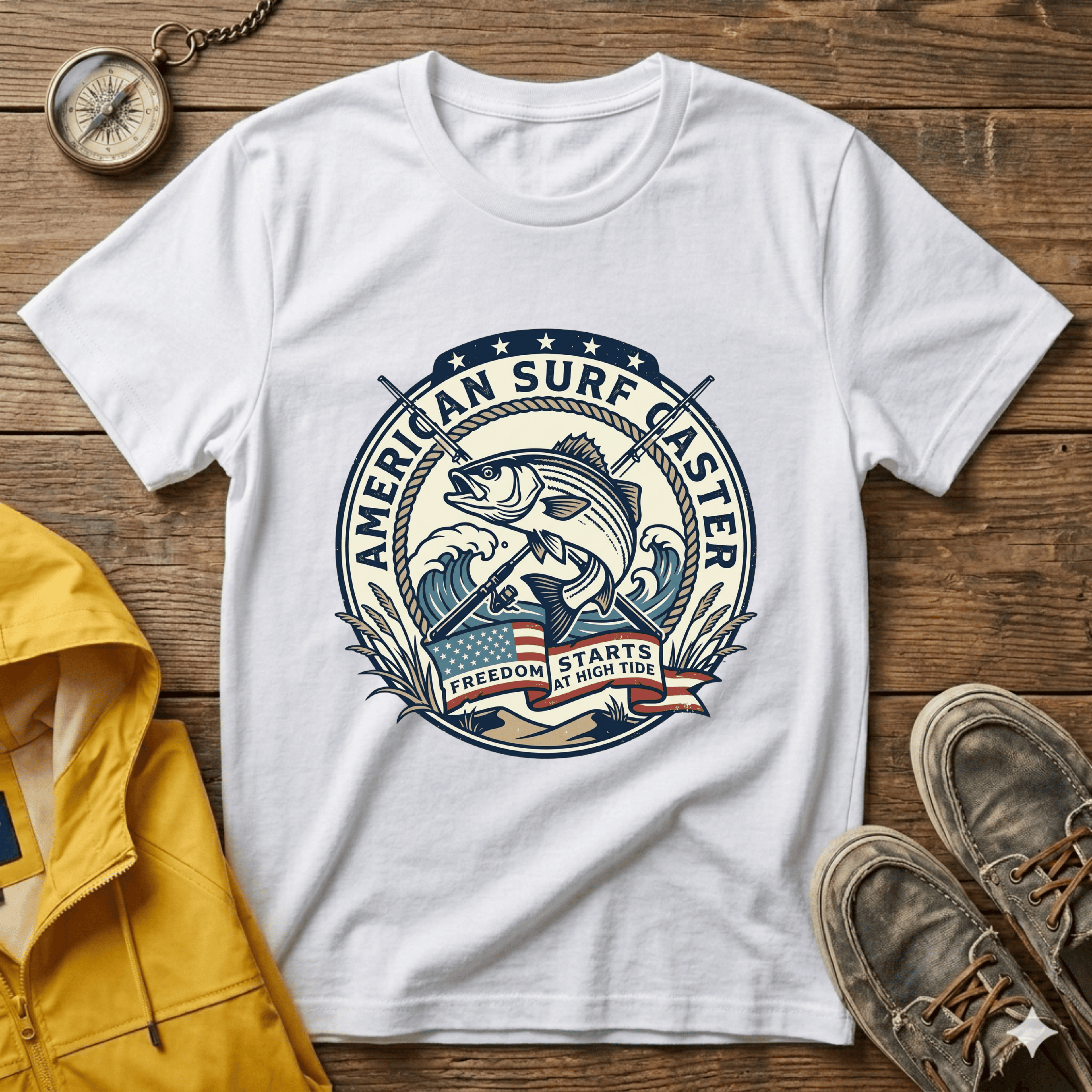 Surf Caster T‑Shirt — American Surf Fishing Graphic Tee